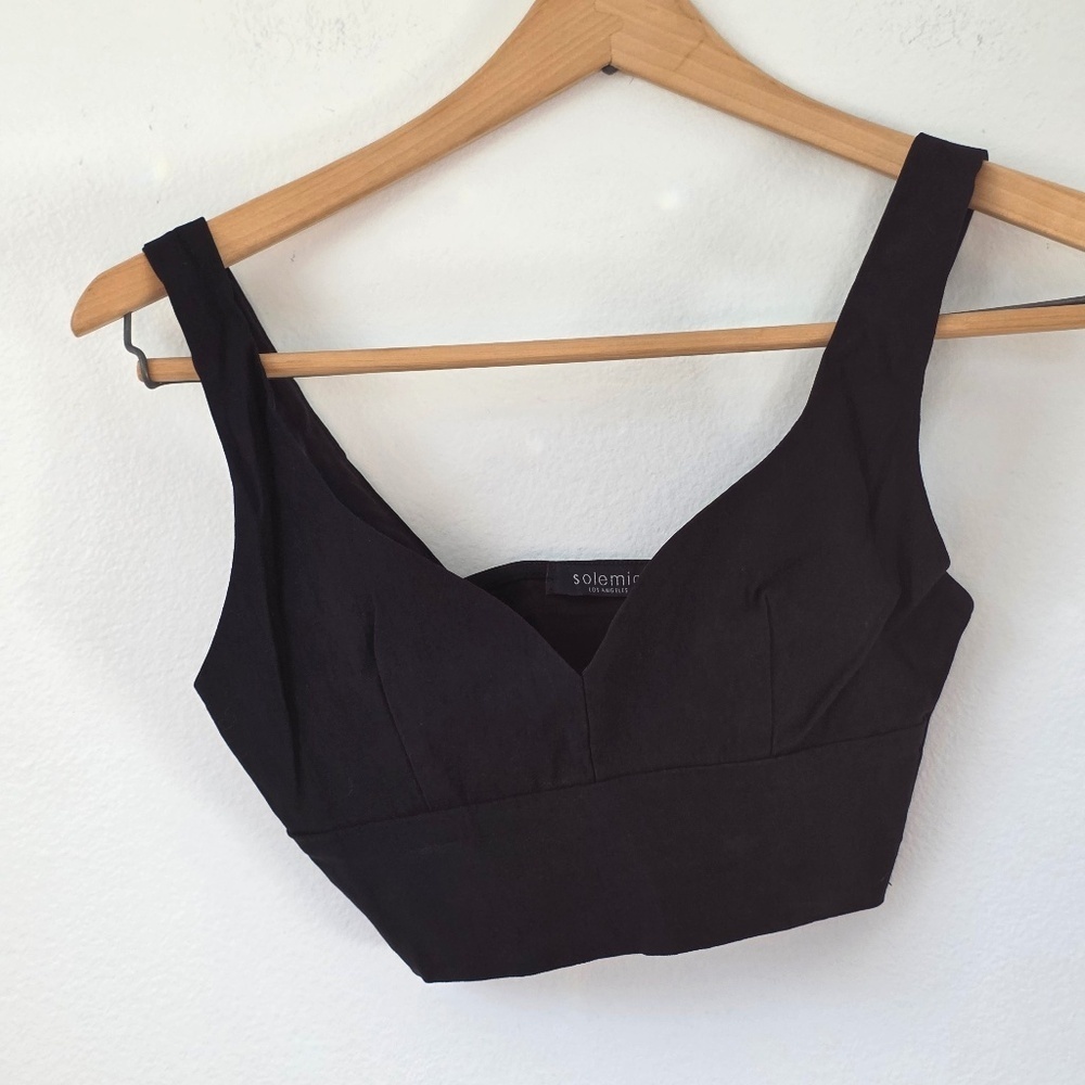 Solemio LA Women's Black Cropped Tank Top - Small
